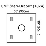 3M STERI-DRAPE Wound Edge Protector, 90cm x 90cm, 10/box, 4 box/case. MFID: 1074 (USA ONLY)