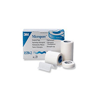 3M MICROPORE Paper Surgical Tape, ½" x 10 yds, 24 rl/box, 10 box/case. MFID: 1530-0