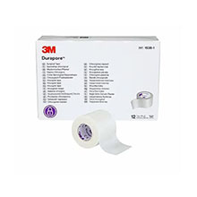 3M DURAPORE Surgical Tape, 1" x 10 yds, 12 rl/box, 10 box/case. MFID: 1538-1
