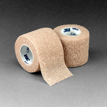 3M COBAN Self-Adherent Wrap, 1" x 5 yds, Tan, 5/pack, 6 pack/case. MFID: 1581