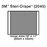 3M STERI-DRAPE 2 Incise Drape, Overall 23" x 17", Incise 19" x 17", 10/box, 4 box/case. MFID: 2045 (USA ONLY)