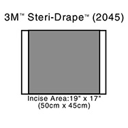 3M STERI-DRAPE 2 Incise Drape, Overall 23" x 17", Incise 19" x 17", 10/box, 4 box/case. MFID: 2045