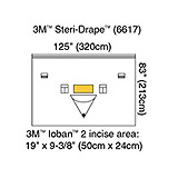 3M STERI-DRAPE Patient Isolation Drape, 126" x 83", Loban 2 Incise Film & Pouch, 1 Exit Port. MFID: 6617 (USA ONLY)
