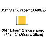 3M IOBAN 2 Incise Drape, Overall 23" x 23", Incise 13" x 13", 10/box, 4 box/case. MFID: 6640EZ (USA ONLY)