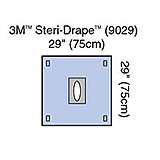3M STERI-DRAPE Adhesive Aperture Drape, 29" x 29", Oval Adhesive Aperture, 40/box, 4 box/case. MFID: 9029 (USA ONLY)