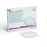 3M TEGADERM Foam Adhesive Dressing, 3" x 3", Heel Design, 5/bx, 4 bx/cs. MFID: 90619