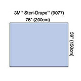 3M STERI-DRAPE Drape Sheet, 78" x 59", Absorbent Impervious Material, 30/box, 2 box/case. MFID: 9077 (USA ONLY)