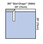 3M STERI-DRAPE Adhesive Towel Drape, 29" x 29", Absorbent Impervious Material, 40/box, 4 box/case. MFID: 9084 (USA ONLY)