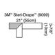 3M STERI-DRAPE Operation Tape, 3" x 21", 250/box, 2 box/case. MFID: 9099