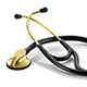 ADC ADSCOPE 600 Platinum Cardiology Stethoscope, Gold Finish, Black Tubing. MFID: 600GP