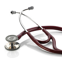 ADC ADSCOPE 601 Convertible Cardiology Stethoscope, Burgundy. MFID: 601BD
