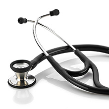 ADC ADSCOPE 602 Cardiology Stethoscope- BLACK. MFID: 602BK
