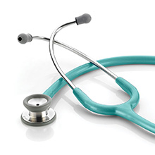 ADC ADSCOPE 604 Pediatric Clinician Stethoscope, Metallic Caribbean Blue. MFID: 604MCA