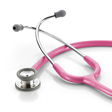 ADC ADSCOPE 604 Pediatric Clinician Stethoscope, Metallic Raspberry. MFID: 604MRS