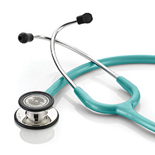 ADC ADSCOPE 608 Convertible Clinician Stethoscope, Mirror Finish, Metallic Caribbean Tubing. MFID: 608MMCA