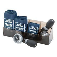 ADC General Practice MULTIKUF Kit, NAVY, 3 Cuffs (Small Adult, Adult Large Adult), with Tray. MFID: 705GPK-N