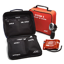 ADC 740 SYSTEM 5 Blood Pressure 5 Cuff System (Child, Small Adult, Adult, Large Adult, Thigh), Orange, with Case. MFID: 740-OR