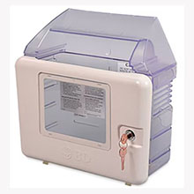 BD Sharps Collector Locking Wall Cabinet for 5.4 qt., 13½" x 13¾" x 5¼". MFID: 305017