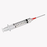 BD Syringe, 10mL w/ blunt fill needle & Luer-Lok tip, 18 G x 1½", 100/box, 4 box/case. MFID: 305064