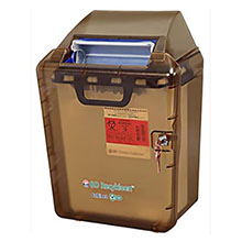 BD Recykleen Sharps Container Locking Wall Cabinet, 2/3 gal, Patient Room, Brown. MFID: 305097