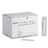 BD PrecisionGlide 27 G x ½" Needle, Regular Bevel, Sterile, 100/box, 10 box/case. MFID: 305109