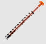 BD Oral Syringe, Amber, 3 mL with Tip Cap, 100/pk, 5 pk/cs. MFID: 305210