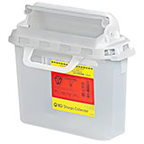 BD Patient/Exam Room Sharps Collector, 5.4 Qt, Clear, Horiz. Entry, 10.75"x10.75"x4" CB Door. MFID: 305427 (USA ONLY)