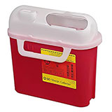 BD Patient/Exam Room Sharps Collector, 10.75"x10.75"x4" Red, Side Entry & CB Door 5.4 Qt. MFID: 305443 (USA ONLY)