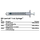 BD Luer-Lok Syringe Only, 1mL, 100/box, 8 box/case. MFID: 309628 (USA ONLY)