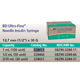 BD Syringe, 1cc, w/ ultra-Fine 30 G x ½" Needle, 100/box, 5 box/case. MFID: 328411