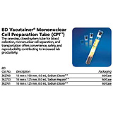 BD VACUTAINER Mononuclear Cell Preparation Tube (CPT), Sodium Heparin, 16x125mmx8.0mL. MFID: 362753 (USA ONLY)
