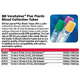 BD VACUTAINER Plus Plastic Serum Tube, 16x100mm, 10.0mL, Red, 100/box, 10 box/case. MFID: 367820 (USA ONLY)