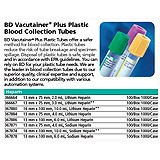 BD VACUTAINER Plus Plastic Plasma Tube, 13x100mm, 6.0mL, Green, 10 box/case. MFID: 367886 (USA ONLY)