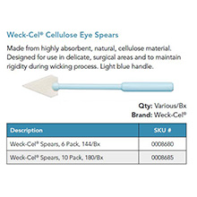 Weck-Cel Cellulose Eye Spears, 180 count. MFID: 0008685
