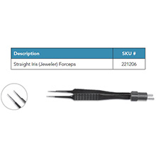 Wet-Field Jewelers Bipolar Forceps, Fine point, straight tips, handle length 3.5". MFID: 221206
