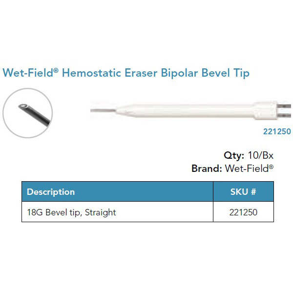 もりみつ Wet-Field Hemostatic Eraser Bipolar 18G, bevel tip, straight. ID