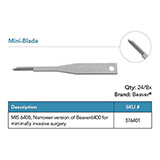 Beaver Mini-Blades, Narrower version of 376400, Sterile, for minimally invasive surgery. MFID: 376401