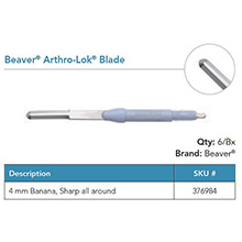 Beaver Arthro-Lok Blade, 4 mm banana, sharp all around. MFID: 376984