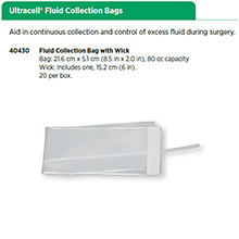Ultracell Fluid Collection Bag with Wick, 20/box. MFID: 40430