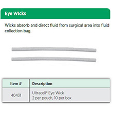 BVI Ultracell Eye Wick 2 per pouch, 10/bx. MFID: 40431