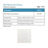 BVI Mini Plastic Incise Face Drape with Adhesive backing, 10/bx. MFID: 581159