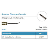 Visitec Anterior Chamber Cannula, 1.6 x 25 mm (16G x 1 in). MFID: 581277