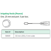 Visitec Irrigating Vectis [Pearce], .50 mm (25G), 5 mm wide. MFID: 581619