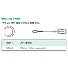Visitec Irrigating Vectis, .50 mm (25G), 5 mm wide. MFID: 581626