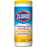 CLOROX Disinfecting Wipes Canister, Crisp Lemon, 35/can, 12/cs. MFID: 01594