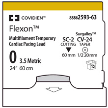 Covidien Flexon Temporary Cardiac Pacing Leads, Taper Point, 0, Clear, 24", SC-2, V-20, ½ Cir. MFID: 8886259763