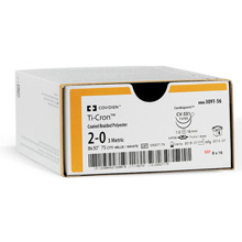 Covidien TI-CRON Polyester Suture, Taper Point, Size 3-0, Blue, 30", Needle V-30, ½ Circle. MFID: 8886320541