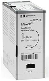 Medtronic Covidien MAXON Suture, Taper Point, Size 4-0, Green, 18", Needle CV-15, 3/8 Circle, 3 dz/bx. MFID: 8886605731-2 (USA ONLY)