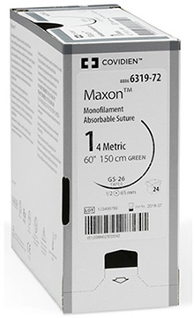 Medtronic Covidien MAXON Suture, Taper Point, Size 4-0, Green, 36/bx. MFID: 8886622131-2