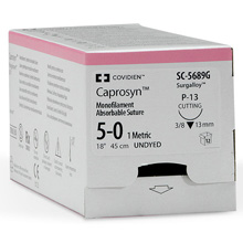 Covidien CAPROSYN Suture, Taper Point, Size 0, Violet, 30", Needle GS-21, ½ Circle. MFID: CC844